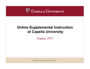 Online Supplemental Instruction at Capella University