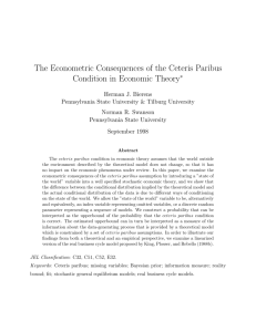 The Econometric Consequences of the Ceteris Paribus Condition in