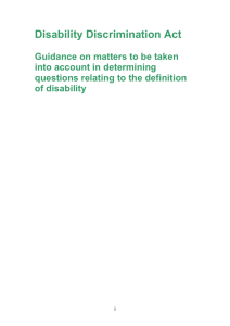 The Disability Discrimination Act 1995