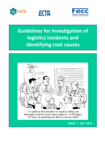 Guidelines for investigation of logistics incidents and