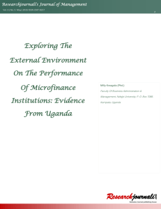 Exploring The External Environment On The Performance Of