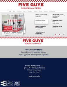 Five Guys Portfolio - Encore Enterprises Inc.