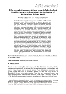 Differences in Consumer Attitude towards Selective Fast Food