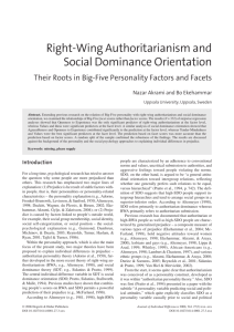 Right-Wing Authoritarianism and Social Dominance Orientation