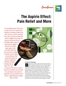 Chemsumer: The Aspirin Effect: Pain Relief and More
