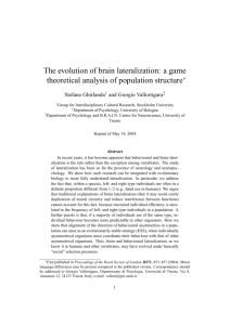 The evolution of brain lateralization