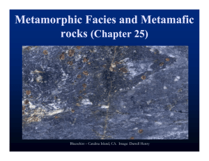Metamorphic Facies and Metamafic krocs (Chapter 25)