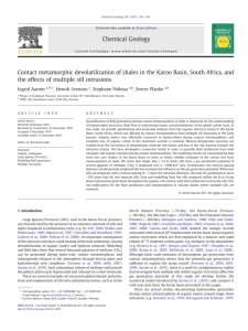 Contact metamorphic devolatilization of shales in the Karoo Basin