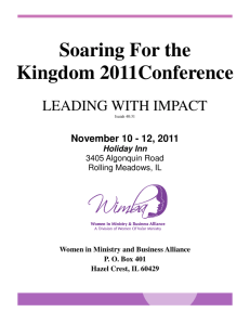 conference brochure - Women in Ministry and Business Alliance