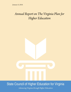 Annual Report on the Virginia Plan for Higher Education State