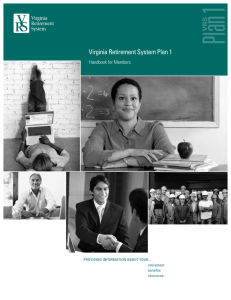 Virginia Retirement System Plan 1 Handbook for Members 1929kb