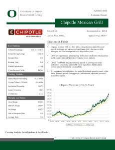 Chipotle Mexican Grill - University of Oregon Investment Group