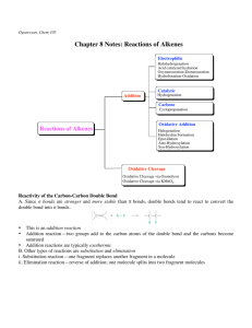 Chapter 8 Notes: Reactions of Alkenes