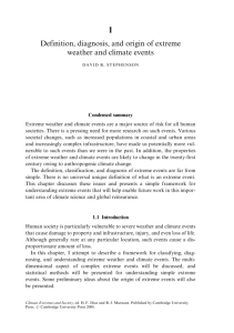 Definition, diagnosis, and origin of extreme weather