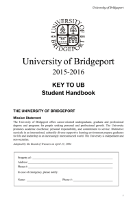 the Key to UB - University of Bridgeport