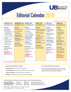 Editorial Calendar 2016