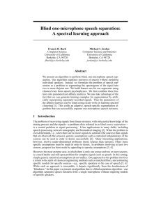 Blind One-microphone Speech Separation: A Spectral Learning