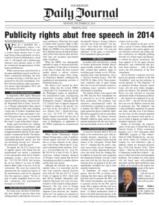 Publicity rights abut free speech in 2014