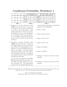 Conditional Probability Worksheet 4