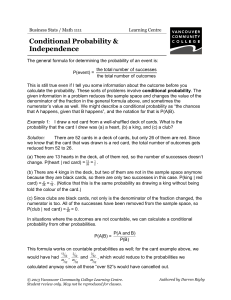 Conditional Probability & Independence - VCC Library