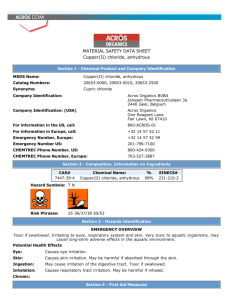 MATERIAL SAFETY DATA SHEET Copper(II) chloride, anhydrous
