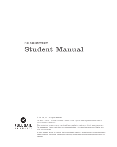 Student Manual - Full Sail University
