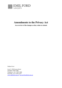 Amendments to the Privacy Act