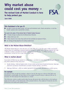FSA Factsheet on Market Abuse
