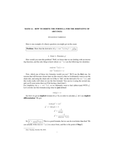 MATH 1A - HOW TO DERIVE THE FORMULA FOR THE