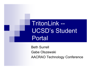 TritonLink UCSD's Student Portal