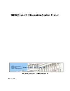 UCDC Student Information System Primer