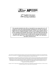 1999 AP English Literature Scoring Guidelines