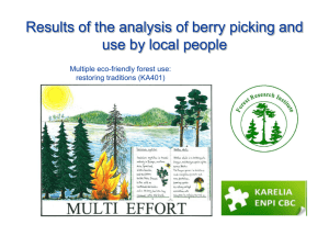 Results of the analysis of berry picking and use by local people