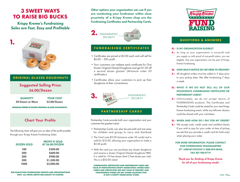 Krispy Kreme Fundraising Brochure