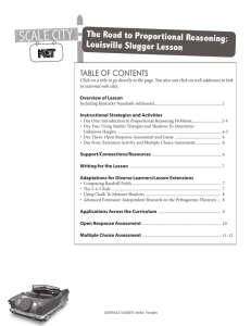 SCALE CITY The Road to Proportional Reasoning: Louisville