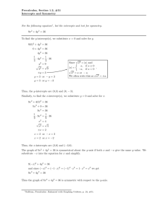 Precalculus, Section 1.2, #51 Intercepts and Symmetry For the