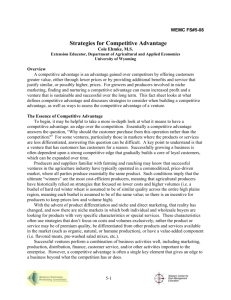 Strategies for Competitive Advantage - Value