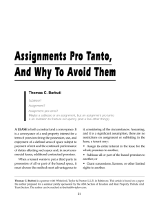 Assignments Pro Tanto, And Why To Avoid Them