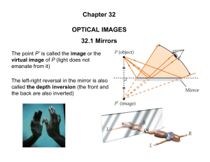 Chapter 32 OPTICAL IMAGES 32.1 Mirrors