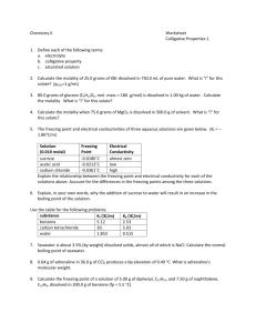 Chemistry II Worksheet Colligative Properties 1 1. Define each of the