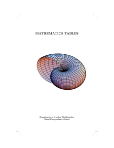 mathematics tables - Naval Postgraduate School