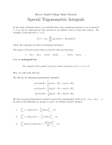 Special Trigonometric Integrals - Harvey Mudd College Department