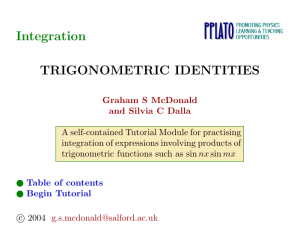 integration using trig identities