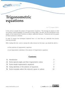 Trigonometric equations