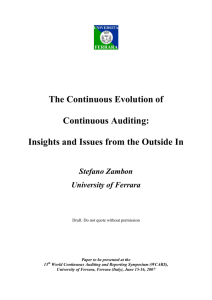 The Continuous Evolution of Continuous Auditing