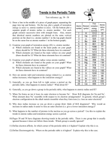 Periodic Table - Atomic Number, Radius, & Ionization