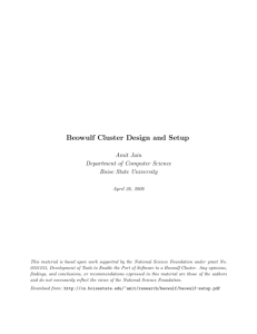 Beowulf Cluster Design and Setup - Computer Science