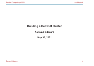 Building a Beowulf cluster