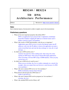 RES240 / RES224 TD DNS: Architecture Performance