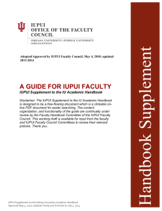 A GUIDE FOR IUPUI FACULTY - Indiana University–Purdue